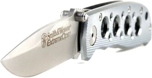 Smith & Wesson Extreme Ops CK105H 7.3in SS سكين قابل للطي مع شفرة نقطة قطرة 3.2in ومقبض ألومنيوم للأماكن الخارجية والتكتيكية والبقاء وEDC in Kuwait