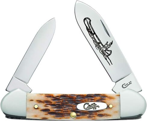 Case WR XX سكين جيب كهرماني Jigged Bone Canoe Cv الصنف رقم 263 - (62131 Cv) - الطول مغلق: 3 5/8 بوصة in Kuwait