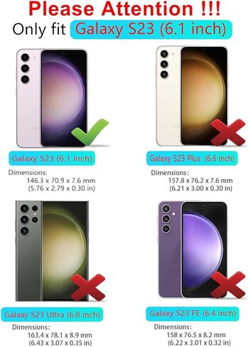 حافظة SunStory متوافقة مع حافظة Samsung Galaxy S23 مع واقي شاشة HD، وغطاء كامل الجسم عالي التحمل من 3 طبقات، حافظة حماية هجينة 3 في 1 لهاتف Galaxy S23 6.1 بوصة، أسود in Kuwait
