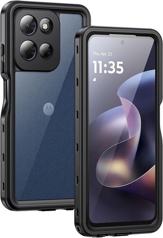 حافظة Lanhiem لهاتف Moto G 2026 / G Play 2026 5G، حافظة IP68 مقاومة للماء والغبار والصدمات مع واقي شاشة مدمج، غطاء حماية كامل للجسم تحت الماء لهاتف Moto G 2026 / G Play 2026 5G، أسود in Kuwait