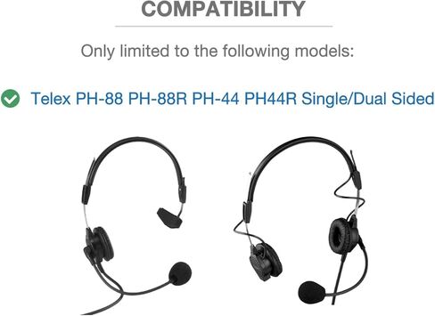 وسائد أذن جلدية PH-88 PH-44 C8 - متوافقة مع سماعات Telex PH-88 PH-88R PH-44 PH44R أحادية/ثنائية الجوانب - وسائد أذن من جلد البولي يوريثان الفاخر in Kuwait