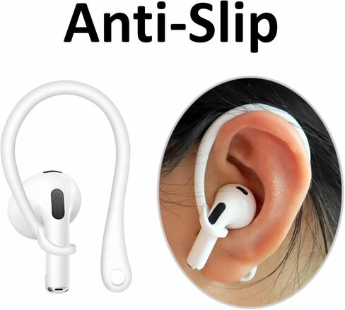 A-Focus 8 Pairs Ear Hooks for AirPods 4 3 2 1, Anti-Slip, Ergonomic Design, Clip Ergonomic Design Sport Accessories Compatible with AirPods Pro 2nd 1st Black White Pink Purple Red Green Gray Blue in Kuwait
