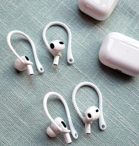 A-Focus 8 Pairs Ear Hooks for AirPods 4 3 2 1, Anti-Slip, Ergonomic Design, Clip Ergonomic Design Sport Accessories Compatible with AirPods Pro 2nd 1st Black White Pink Purple Red Green Gray Blue in Kuwait