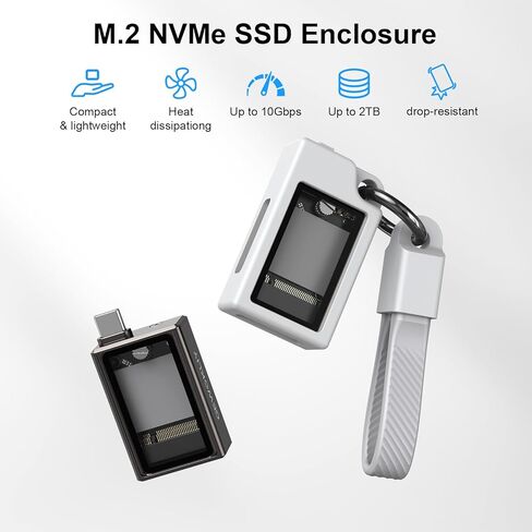 2230 M.2 NVMe SSD Enclosure with Cooling Fan, 10Gbps USB 3.2 Gen2, Supports M.2 M Key & B+M Key ,Up to 2TB, External SSD Drive Enclosure for MacBook Laptop iPad Android in Kuwait