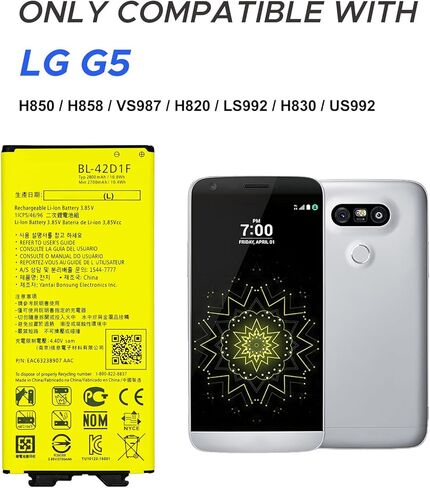 GREEN FUSION المتوافقة مع مجموعة البطاريات البديلة LG G5 BL-42D1F تتضمن أدوات إصلاح in Kuwait