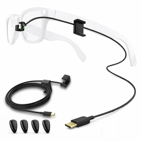 Charging Cable for Ray-Ban Meta Wayfarer & Gen 2, 3.9ft Type-C Clip-On Tangle-Free Design, Fast Charge While Wearing, Compatible with Power Bank, Phone, Car, Laptop in Saudi Arabia