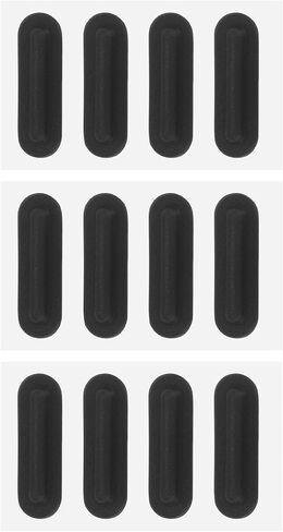 PATIKIL 0.3 Inch / 7.5 mm Laptop Rubber Feet, 12 pcs Anti-Skid Pads Oval Computer Bottom Replacement Foot Cover for Laptop Base Consoles Bottom Furniture Feet, Black in Kuwait