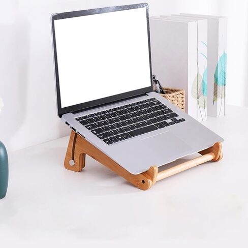 balacoo Wooden Laptop Stand Adjustable Portable Laptop Rack Holder for 13-15.6 Inch Notebooks with Cooling Ventilation Suitable for Home Office Use in Kuwait