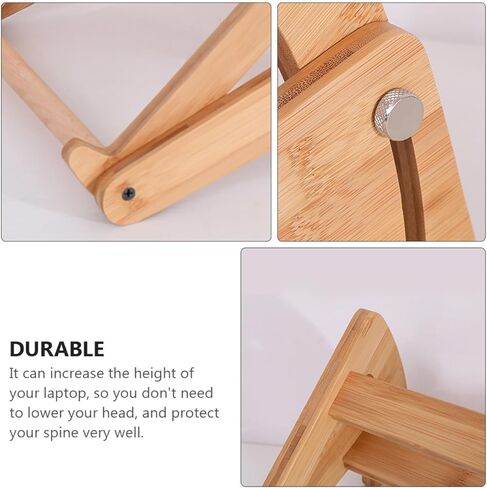 balacoo Wooden Laptop Stand Adjustable Portable Laptop Rack Holder for 13-15.6 Inch Notebooks with Cooling Ventilation Suitable for Home Office Use in Kuwait