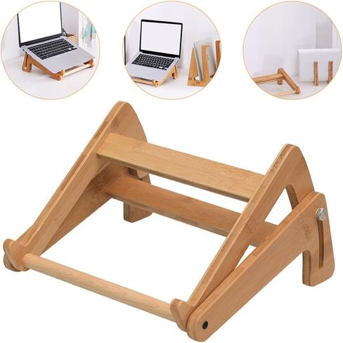 balacoo Wooden Laptop Stand Adjustable Portable Laptop Rack Holder for 13-15.6 Inch Notebooks with Cooling Ventilation Suitable for Home Office Use in Kuwait