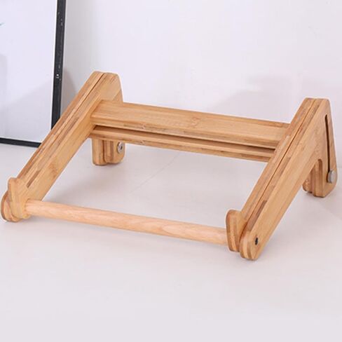 Wood Laptop Stand Adjustable Height Heat Dissipation Rack Multipurpose Notebook Riser for Office and Home Use in Kuwait