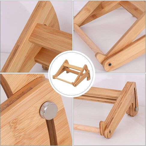Wood Laptop Stand Adjustable Height Heat Dissipation Rack Multipurpose Notebook Riser for Office and Home Use in Kuwait