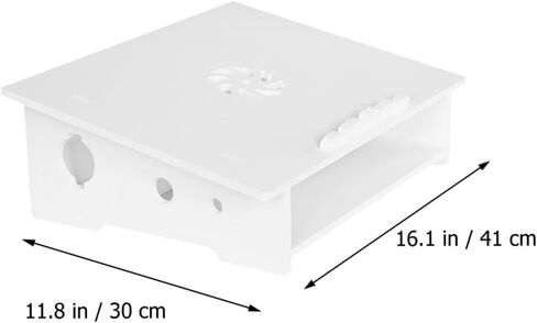 Cabilock Laptop Elevated Stand with Silent Cooling, Compact White Laptop Support Rack for Home Office, Portable Computer Display Storage Holder for Improved Ventilation and Ergonomic Use in Kuwait