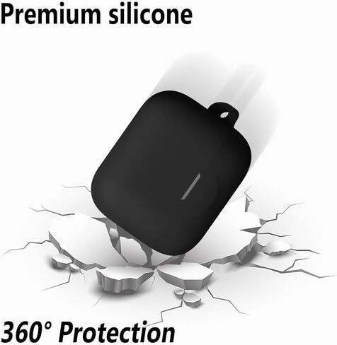 حافظة سيليكون Geiomoo لجهاز EarFun Air Pro 4+، EarFun Air Pro 4 Plus، غطاء حماية ناعم ومرن مقاوم للخدش مع حلقة تسلق (أسود) in Kuwait