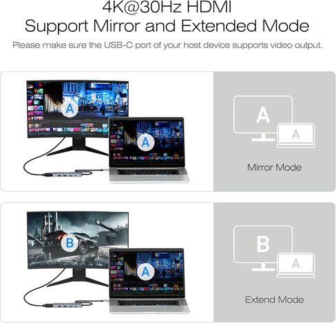 موزع USB C 5 في 1 مع 4K HDMI (معتمد)، توصيل طاقة 100 وات، 3 USB-A، كابل سيليكون، حافظة ألومنيوم متوافقة مع MacBook Pro/Air، iPad Pro، iMac، iPhone 15 Pro/Pro Max، XPS، Thinkpad in Kuwait