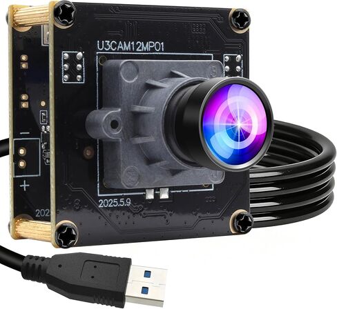 وحدة كاميرا USB3.0 عالية السرعة ELP، 1080P/230 إطارًا في الثانية، 4K/60 إطارًا في الثانية، 12 ميجابكسل/30 إطارًا في الثانية، كاميرات Mini UVC USB3.0/2.0 Lightburn لنظام التشغيل Windows، Linux، Mac، Pi، زاوية واسعة 88 درجة (ارتفاع) لوحة كاميرا ويب IMX577 ل in Kuwait
