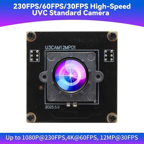 وحدة كاميرا USB3.0 عالية السرعة ELP، 1080P/230 إطارًا في الثانية، 4K/60 إطارًا في الثانية، 12 ميجابكسل/30 إطارًا في الثانية، كاميرات Mini UVC USB3.0/2.0 Lightburn لنظام التشغيل Windows، Linux، Mac، Pi، زاوية واسعة 88 درجة (ارتفاع) لوحة كاميرا ويب IMX577 ل in Kuwait