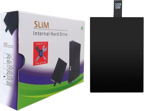 320GB Internal Hard Disk Drive for Xbox 360 Slim Console, Expand Storage for Games, Saves, Music & Custom Playlists - Upgrade Solution for Xbox360 S in Kuwait