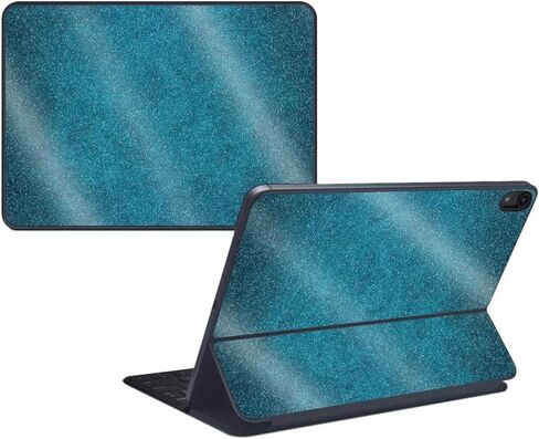 MightySkins Glossy Glitter Skin for Apple iPad Pro Smart Keyboard 12.9" (2018) - Blue Strokes | Protective, Durable High-Gloss Glitter Finish | Easy to Apply Change Styles | Made in The USA in Kuwait