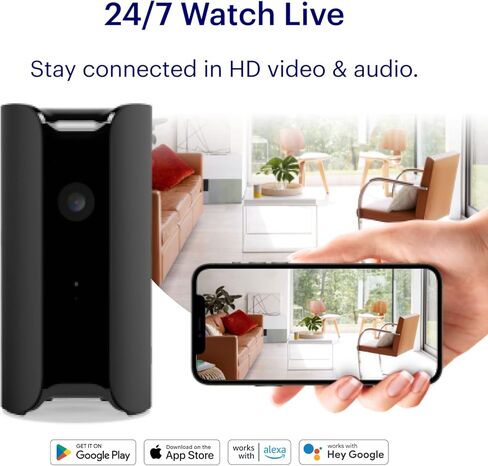 كاميرا مراقبة منزلية داخلية Canary Pro + خدمة مميزة لمدة عام متضمنة. واي فاي 24/7 شاهد البث المباشر، تسجيل سحابي لمدة 30 يومًا، تنبيهات ذكية، صفارة إنذار، مراقبة المناخ، محادثة ثنائية الاتجاه، رؤية ليلية والمزيد من الميزات الذكية in Kuwait