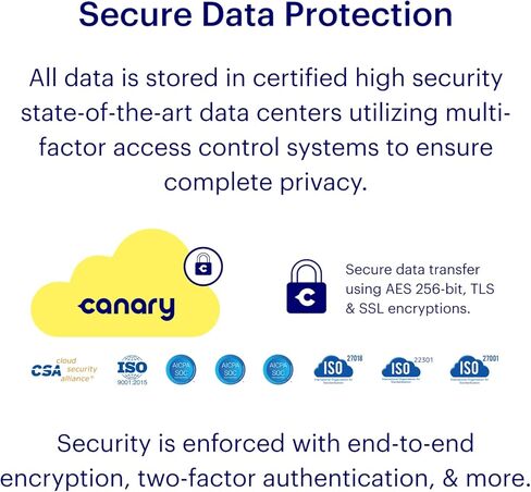 كاميرا مراقبة منزلية داخلية Canary Pro + خدمة مميزة لمدة عام متضمنة. واي فاي 24/7 شاهد البث المباشر، تسجيل سحابي لمدة 30 يومًا، تنبيهات ذكية، صفارة إنذار، مراقبة المناخ، محادثة ثنائية الاتجاه، رؤية ليلية والمزيد من الميزات الذكية in Kuwait