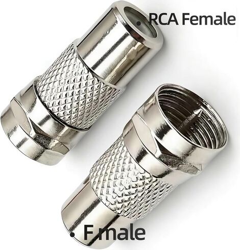 محول محوري RCA إلى F-Type مكون من قطعتين، محول محوري RCA أنثى إلى F-Plug ذكر RF لنظام ألعاب Atari 2600/7800 Sega/Coleco/Commodore in Kuwait