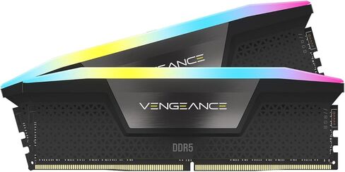 ذاكرة الوصول العشوائي Corsair Vengeance RGB DDR5 64 جيجابايت (2 × 32 جيجابايت) 6000 ميجاهرتز CL40-50-50-96 1.35 فولت Intel XMP 3.0 ذاكرة الكمبيوتر - أسود (CMH64GX5M2D6000C40) in Kuwait