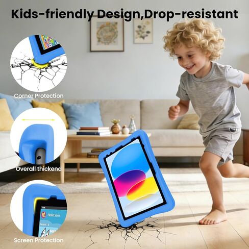 حافظة أطفال لجهاز iPad الجديد الجيل الحادي عشر (A16) 11 بوصة 2025 والجيل العاشر 10.9 بوصة 2022 & Air 11 بوصة 2025/2024 & Air 5th/4th Gen & Pro 11، غطاء متين مقاوم للصدمات مع حامل قلم رصاص ومقبض. وردي in Kuwait