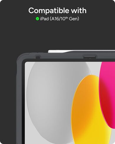 حافظة ZAGG Durango لجهاز iPad (A16/10th Gen) - غطاء واقٍ متين وشديد التحمل مع واقي شاشة، ومسند دوار، وحزام يد، وحامل قلم، وحماية من السقوط بطول 6.6 قدم، رمادي فحمي in Kuwait