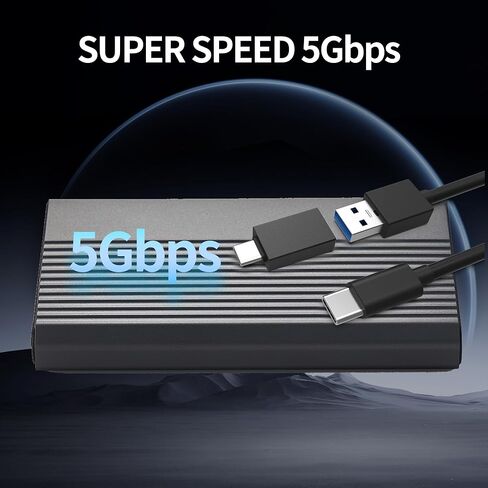 2.5 Inch SATA to USB External Hard Drive Enclosure, USB Type-C/Type-A to Sata Compatible for 2.5 Inch 7mm 9.5mm HDD SSD Max 8TB Support UASP in Kuwait