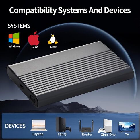 2.5 Inch SATA to USB External Hard Drive Enclosure, USB Type-C/Type-A to Sata Compatible for 2.5 Inch 7mm 9.5mm HDD SSD Max 8TB Support UASP in Kuwait