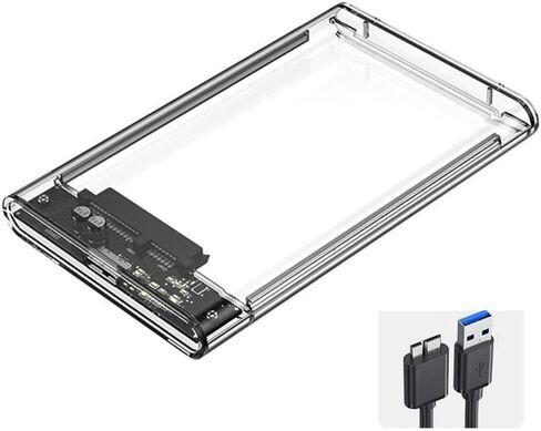 حاوية محرك الأقراص الصلبة الخارجية USB 3.0 مقاس 2.5 بوصة SATA III، تصميم واضح خالٍ من الأدوات لمحرك الأقراص الصلبة SSD متوافق مع دعم WD Toshiba Samsung PS4 UASP in Kuwait