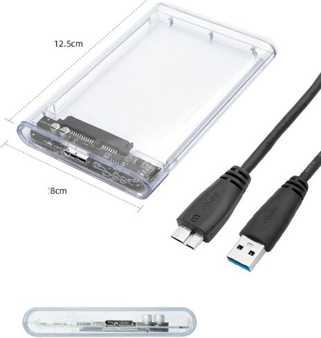حاوية محرك الأقراص الصلبة الخارجية USB 3.0 مقاس 2.5 بوصة SATA III، تصميم واضح خالٍ من الأدوات لمحرك الأقراص الصلبة SSD متوافق مع دعم WD Toshiba Samsung PS4 UASP in Kuwait