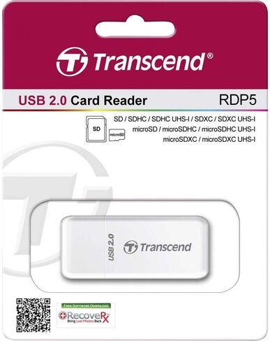 قارئ بطاقة ذاكرة فلاش ترانسيند P5 9 في 1 USB 2.0 TS-RDP5W (أبيض) in Kuwait