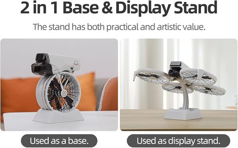 2-in-1 Support Base Desktop Display Stand, Stable & Versatile Drone Stand - For DJI FLIP Drones, Grey in Kuwait