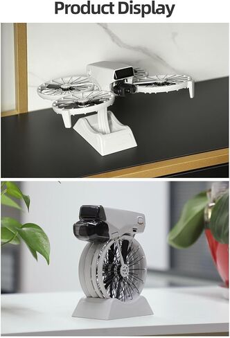 2-in-1 Support Base Desktop Display Stand, Stable & Versatile Drone Stand - For DJI FLIP Drones, Grey in Kuwait