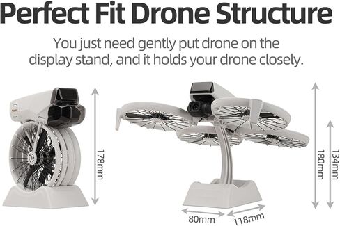 2-in-1 Support Base Desktop Display Stand, Stable & Versatile Drone Stand - For DJI FLIP Drones, Grey in Kuwait