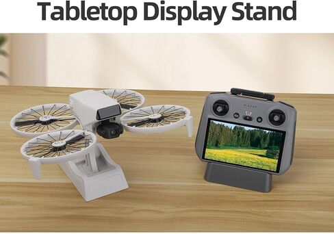 2-in-1 Support Base Desktop Display Stand, Stable & Versatile Drone Stand - For DJI FLIP Drones, Grey in Kuwait