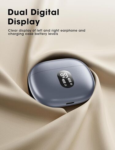 Wireless Earbuds Deep Bass Sound Ear Buds, Bluetooth 5.3 Headphones 48H Playtime, LED Display Earphones with Mic, IPX7 Waterproof Lightweight in-Ear Buds, Touch Control for iPhone Laptop SilverPurple in Kuwait