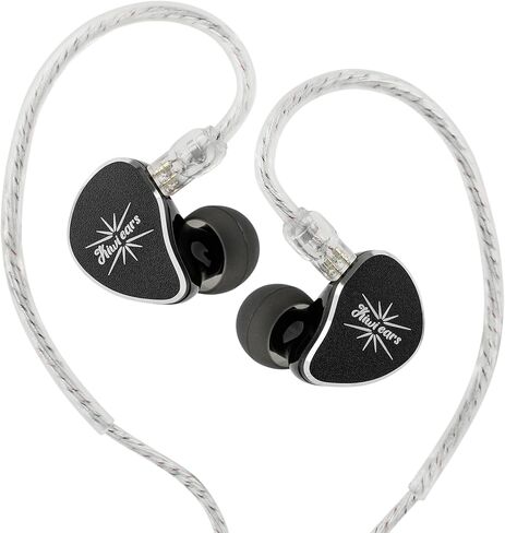 Kiwi Ears Belle in-Ear Monitor, 10mm DLC Diaphragm Driver Earphone, HiFi Wired Earbuds with Detachable Silver-Plated 2-Pin Cable for Audiophile Gaming (Without Mic, Black) in Kuwait