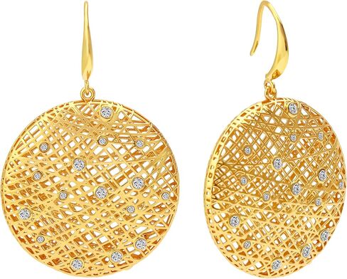 18K gold earrings, suitable for women, light weight, thick and sturdy, hypoallergenic, thick opening, twisted shape earring set, jewelry gift big in Saudi Arabia