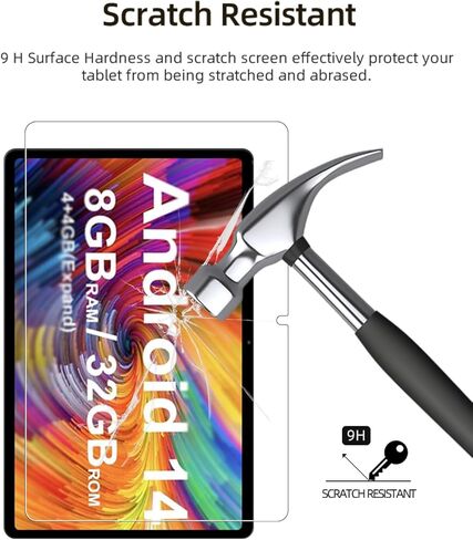 واقي شاشة لجهاز HOTTABLET Q8 PRO اللوحي مقاس 7 بوصات Android 14.0، طبقة من الزجاج المقوى المقاوم للخدش عالي الدقة لجهاز HOTTABLET Q8 PRO للحماية من السقوط، حساس للمس، مضاد لبصمات الأصابع، عبوة من قطعتين. in Kuwait