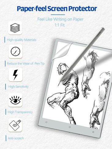 2-Pack Matte Screen Protector for Viwoods AiPaper 10.65 Inch,Matte Anti-Glare PET Film, Anti-Fingerprint & Scratch-Resistant for Natural Writing and Drawing in Kuwait