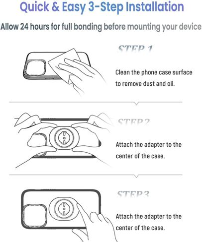 Universal Bike Phone Mount Adapter - No Tools Install, Ultra-Strong 3M VHB Adhesive Base for Garmin-Style Mounts, Fits iPhone 17/16/15 & Android Phones with Case, Secure Locking Design in Kuwait