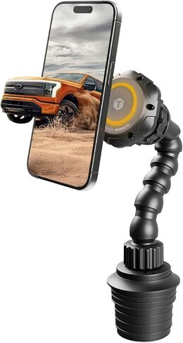 ToughTested MagTough Python Magnetic Cup Holder Phone Mount for Car, MagSafe-Compatible Phone Holder with Flexible Arm, Expandable Base, 360° Rotation for iPhone & Magnetic Cases in Kuwait