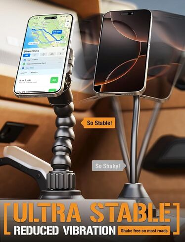 ToughTested MagTough Python Magnetic Cup Holder Phone Mount for Car, MagSafe-Compatible Phone Holder with Flexible Arm, Expandable Base, 360° Rotation for iPhone & Magnetic Cases in Kuwait