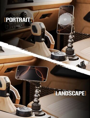 ToughTested MagTough Python Magnetic Cup Holder Phone Mount for Car, MagSafe-Compatible Phone Holder with Flexible Arm, Expandable Base, 360° Rotation for iPhone & Magnetic Cases in Kuwait