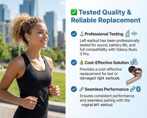 Original Single Right Replacement Earbud for Samsung Galaxy Buds 3 Pro SM-R630, True Wireless Bluetooth, AI Chip, Silver, Compatible Right Ear Only, Used Buds3Pro, R Side Buds Pro 3, Samsung Buds3 Pro in Kuwait