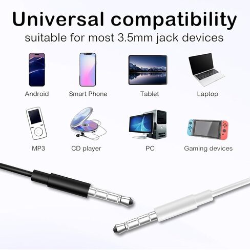 Wired Earbuds in-Ear Headphones with Microphone & Volume Control, 3.5mm Jack Stereo Sound, Noise Isolating for Phone Calls, Gaming, Daily Commute & Study, 2 Pack in Kuwait