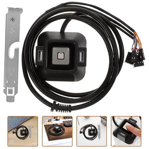 وصلة زر الطاقة Angoily، منافذ USB مزدوجة وصوت للوحة الأم للكمبيوتر المكتبي، تصميم سهل للمنزل والمكتب Ktv والمزيد in Kuwait